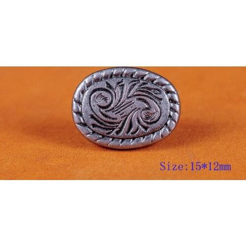 30X 15*12mm Silver Floral Florentine Celtic Rope Edge Oval Rivets Craft Concho