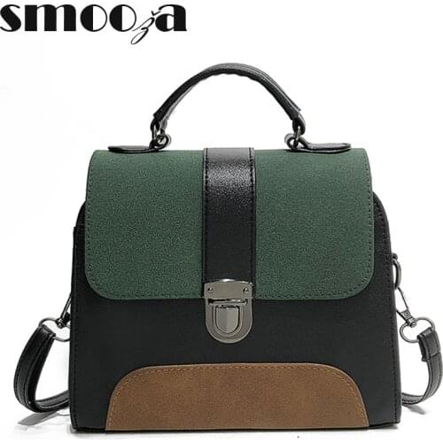 SMOOZA 2021 Fashion Bag For Women Quality PU Leather Women Crossbody Bag Jelly Color Portable Shoulder Bag Flap Top-handle Bag