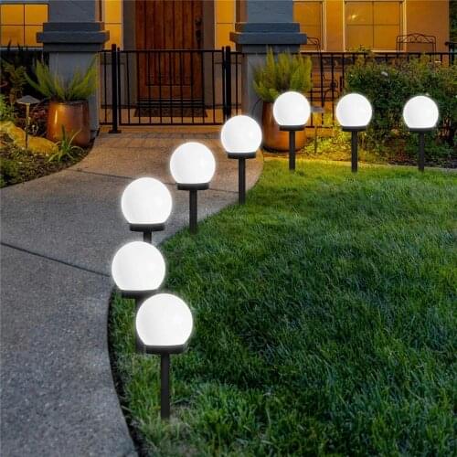 LED ball solar Outdoor lights Garden Light Waterproof for Yard Patio Walkway Landscape In-Ground Spike Pathway Cool White