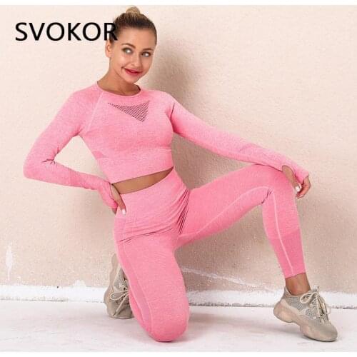 SVOKOR Seamless Leggings Women Sport Push Up Legging Fitness High Waist Gym Woman Pants Tights Knitted Running Leggins