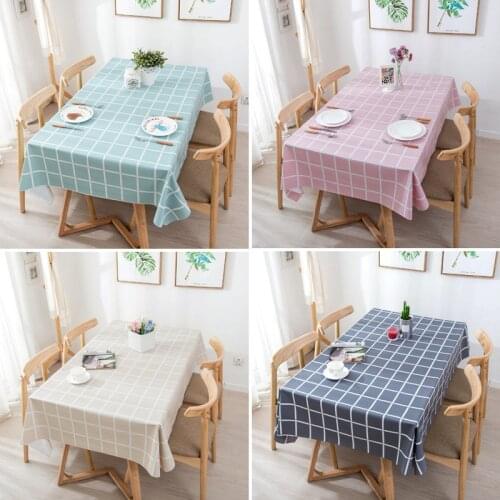 Waterproof Table Coth Plaid Printed Decoration Home Textile Table Cover Oilcloth For Table Kitchen