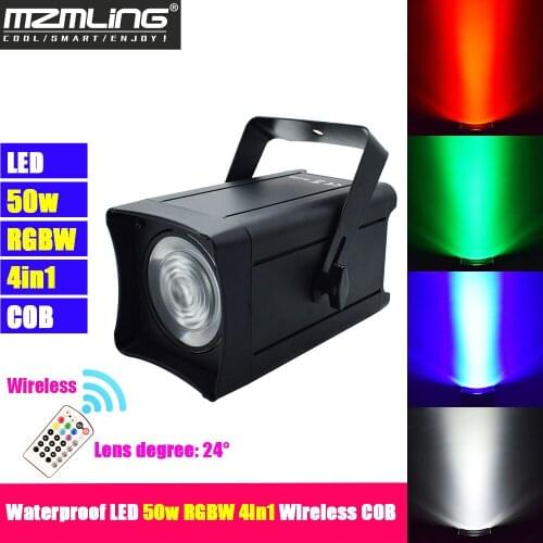 Waterproof LED 50w RGBW 4in1 Wireless COB Battery Light Outdoor DMX512 Par Light Professional DJ /Bar /Party /Show/Stage Light