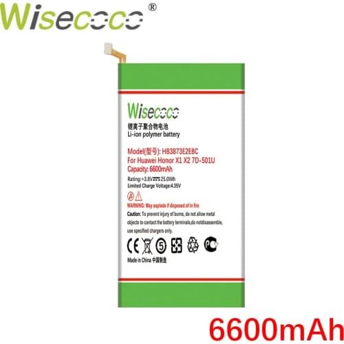 WISECOCO 6600mAh HB3873E2EBC NEW Battery For Huawei Mediapad X1 X2 7.0"/7D-501U 7D-501L 7D-503L 7D-503LT GEM-701L GEM-702L/703L