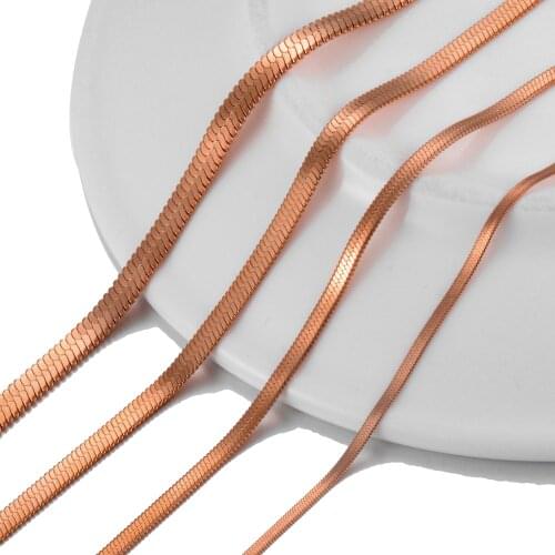 Stainless Steel Lady Snake Chain Rose Gold Color Fashion Jewelry
