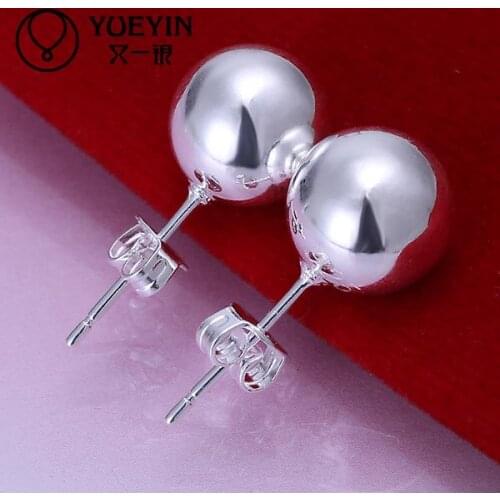 Accessories silver plated jewelry stud earrings New supplies earrings fashion high quality bijoux Female Spherical beauty