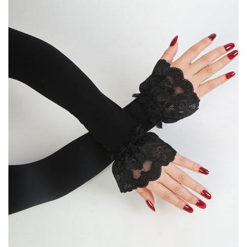 Female Sunscreen arm Sleeve Driving Gloves Summer Sun Protection Driving Gloves Fingerless Wrist Elastic Sleeve lady Long Gloves