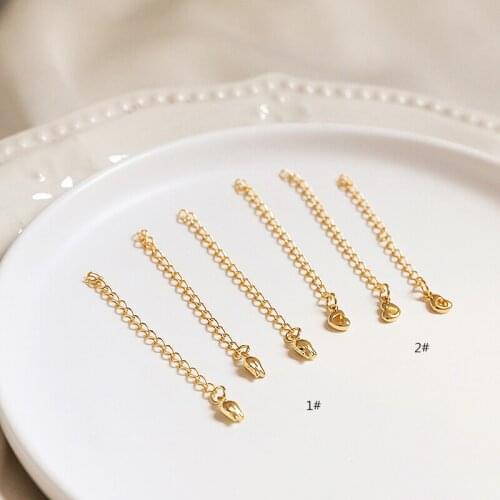 10pcs copper plated necklace tail chain adjustment chain rose love pendant diy Metal Bracelet for Women ewelry Making Finding