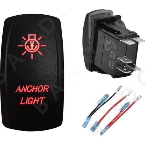 Jumper Wires Set, ANCHOR LIGHT 12V 24V Car Boat Caravan Rocker Switches Waterproof Car Buttons Dual Red LED Light Interior Parts