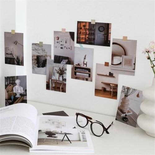 15Pcs Ins Style Simple Life Artistic Photos Paper Wall Sticker Literary Atmosphere Home Decoration Accessories for Living Room