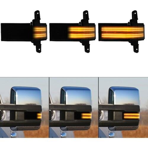 2Pcs Dynamic Amber Side Tow Mirror Marker Light Sequential Turn Signal Lights For Chevy Silverado GMC Sierra 1500 2500HD 3500HD