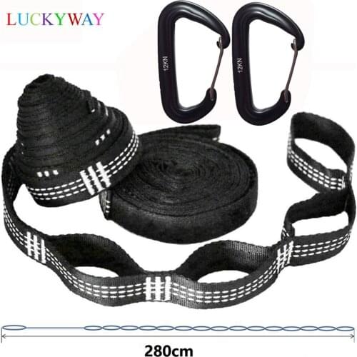 2 PCS Essential Can Hold 2000kg Outdoor Camping Hammock Hanging Belt Hammock Strap Rope Accessories Load Bind Rope