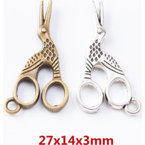 25 pcs scissors alloy pendant DIY charm Fashion Bracelet Necklace Jewelry Accessories 7064