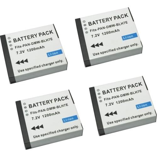 4Pcs 1200mAh DMW-BLH7 DMW-BLH7PP DMW-BLH7E Camera Rechargeable Battery For Panasonic Lumix DMC-GM1 GM1 DMC-GM5 GM5 DMC-GF7 GF7