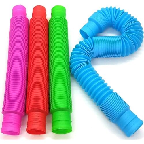 L/S 4 Pack or 8 Pack Pop Tubes Fine Motor Skills Toddler and Learning Fidget Sensory Toys for Kids