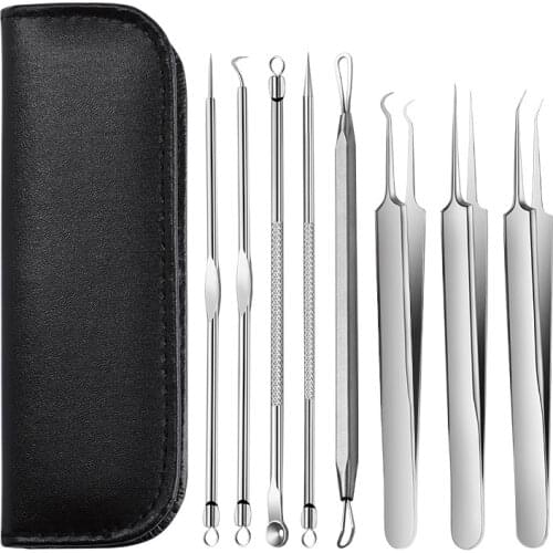 8 in 1 Stainless Steel Acne Needle Set Blackhead Remover Clean Spot Extractor Pimple Squeeze Removal Face Skin Care Tools