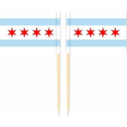 America Illinois Toothpick Flag United States 3.5X2.5CM Cake Topper Party Cupcake Wedding Lovely Baking Dessert Decorations