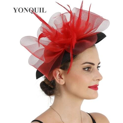 Ladies Bride Wedding Big Hat Bow Fascinator Headwear Women Chic Vintage Party Headpiece Hair Clip Mesh Cap Hair Accessories