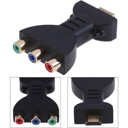 HDMI Male To 3 Rgb Rca Video Audio Adapter Av Converter For 720p 1080ip 1080p