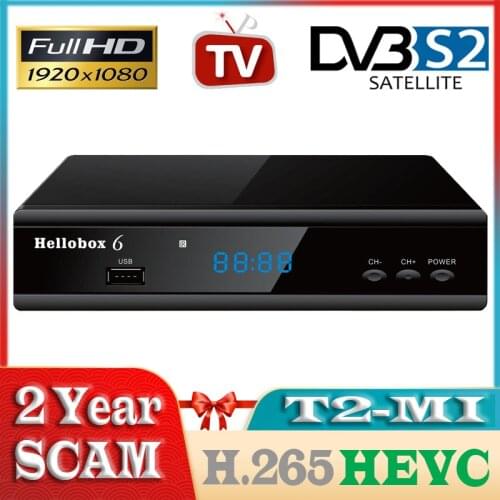 Hellobox 6 DVB-S2X DVB-S2 Internet Satellite Receiver Satellite tv Receiver H265 HEVC Multi Stream T2-MI DVB S2 Dish Sat Finder