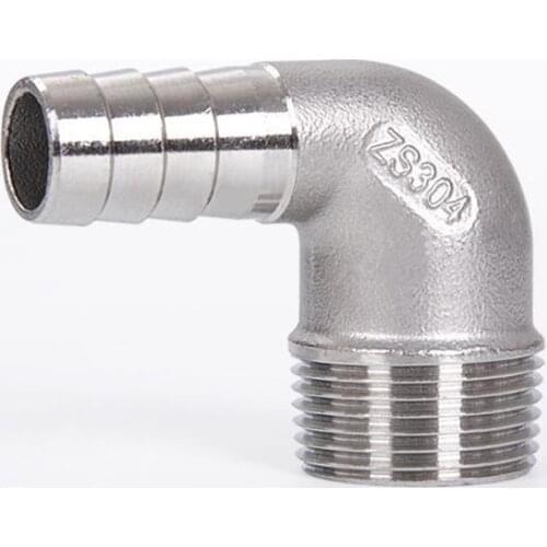 1/8'' - 2'' BSP Male Thread x Barb Hose Tail 304 Stainless Steel Elbow Water Pipe Fitting SS304 Reducer Pagoda Joint Connector