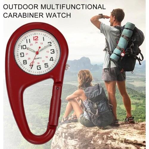 Pocket Watch Luminous Shock Resistance Precise Backpack Belt Pocket Clip Watch for Outdoor