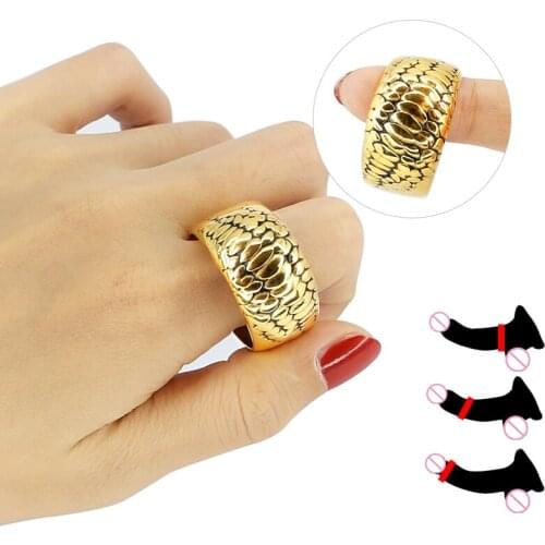 Dragon Scales Glans Ring Penis Lock Stainless Steel Cock Ring Metal Ball Stretcher Scrotum Delay Ejaculation Sex Toys for Men