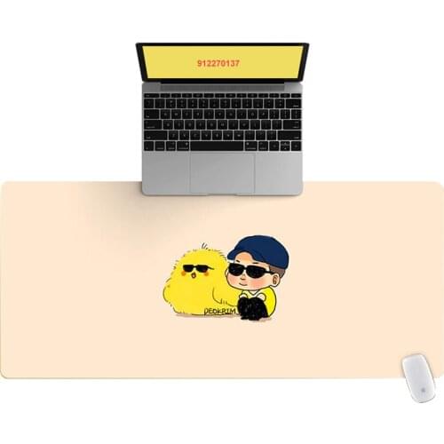 90x40cm XXL HD Cartoon Boy and Chick Pattern Office Computer Desk Mat Laptop Cushion Desk Non-slip Mat Gamer Mousepad Mat