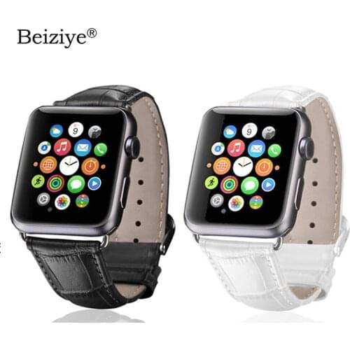 Fashion Leather Strap for Apple Watch Band 38mm 42mm 40mm 44mm Crocodile Grain Style Watch Strap for iWatch Series 6 SE 5 4 3 2