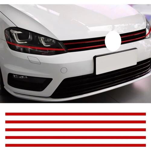 LEEPEE Reflective Stickers Car Styling Front Hood Grille Decals Auto Decoration For VW Golf 6 7 Tiguan Car Strip Sticker