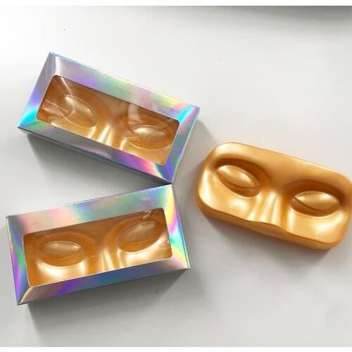 Eye Lash Tray Face Shape Empty EyeLashes Packing Tray Thicken Eyelashes Packing Box Eyelashes Packaging White Gold Trays