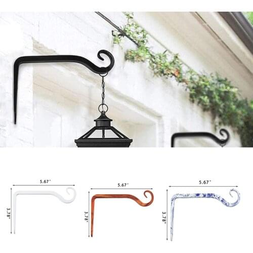 Metal Hanging Basket Brackets Heavy Duty Outdoor Wall Garden Hook Flower Planter Vase Hanger Candle Holder Home Decoration
