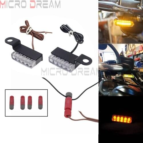 Cruiser Mini LED Turn Signal Indicators Amber Blinker Lights Flasher Lamp For Harley Honda Bobber XS650 Triumph BMW ATV Scooter