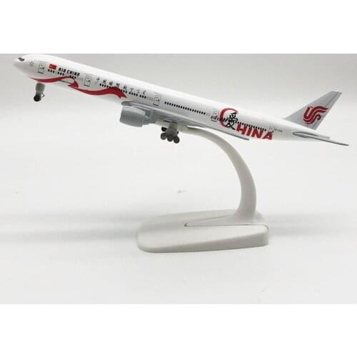 20cm Aircraft Model Landing Gear Detachable Wheeled International DAAI Aviation Sound 777 Alloy Aircraft Plane Model Diecast