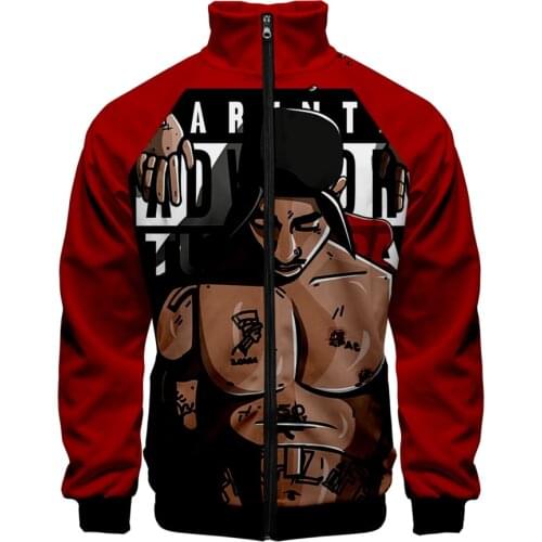 Rapper 2Pac Jacket Mens Stand-up collar Sweatshirt Personality Gangsta 2Pac Tupac Amaru Shakur Coats Spring Autumn Jackets