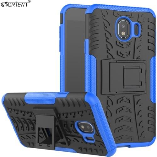 Fitted Phone Case for Samsung Galaxy J4 2018 Rugged Hybrid 2-layer Armor Cover J 4 SM-J400F/DS Shockproof Kickstand Back Shell