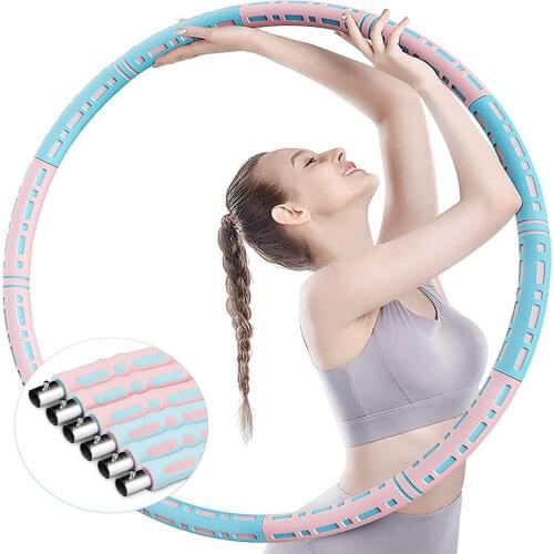 Weighted Exercise Hoop Stainless Steel Fitness Hoop Detachable Adjustable Weight Exercise Hoop for Bodybuilding Weight Loss