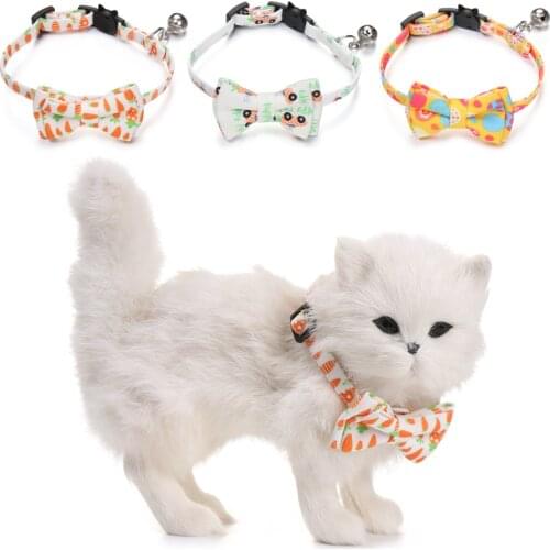 1PC Colourful Easter Elements Small Dog Collar Lovely Adjustable Cat Collar Bow Tie Pet Decoration Fashion Home Pet Supplies