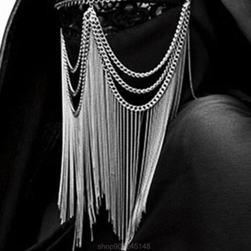 Punk Party Mask Personality Hair Accessories Alloy Chain Headwear for Nightclub Dance Party N23 20 Dropshipping