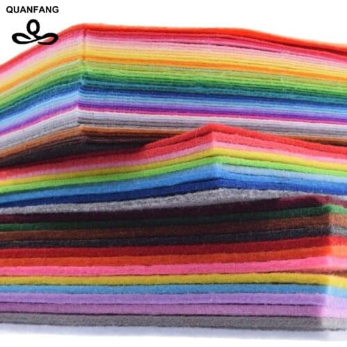 Non Woven Fabric Mix Thickness 1mm 2mm 3mm Polyester Felt Of Home Decoration Pattern Bundle For Sewing Dolls Crafts 62pcs30x30cm