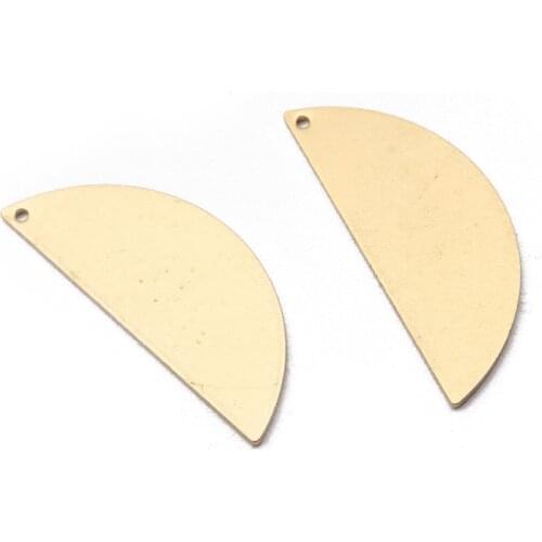 10pcs Raw Brass Half Round D shaped Charms Pendant Stamping Blank Tags For DIY Earrings Jewelry Making Supplies