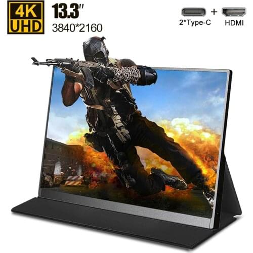 Ultra thin 13.3" inch 4K Type-C portable monitor for phone laptop PS4 Switch Xbox gaming monitors LED screen display USB C HDMI