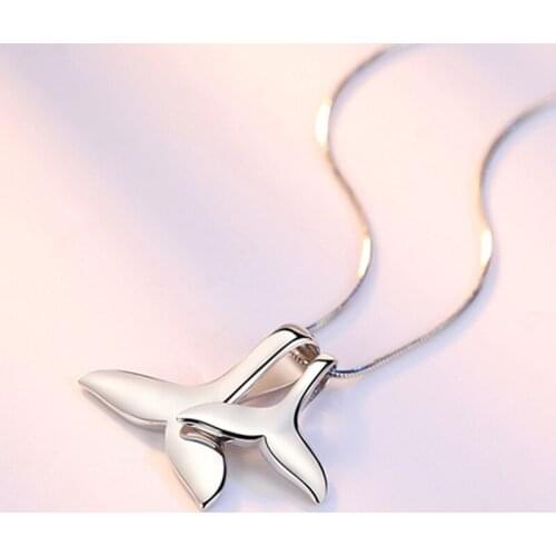 Simple 925 Sterling Silver Mermaid Tail Necklaces For Women Girl Clavicle Choker Necklace Wedding Valentines Day Jewelry Gift