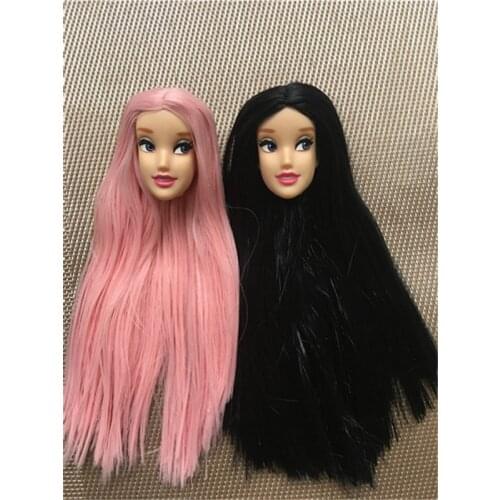 Mermaid Belle Elsa Anna Heads Rooted Hair Snow Princess DIY Toy Parts Brown White Skintone