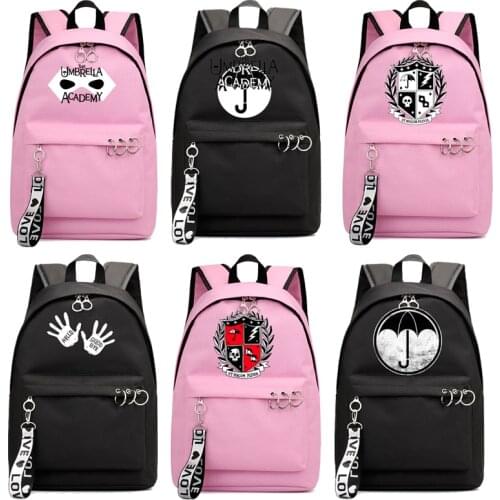 Mochila Laptop The Umbrella Academy Backpack Pink Anime Bag Bookbag Waterproof Backpack School Bags for Teenage Girl Sac A Dos