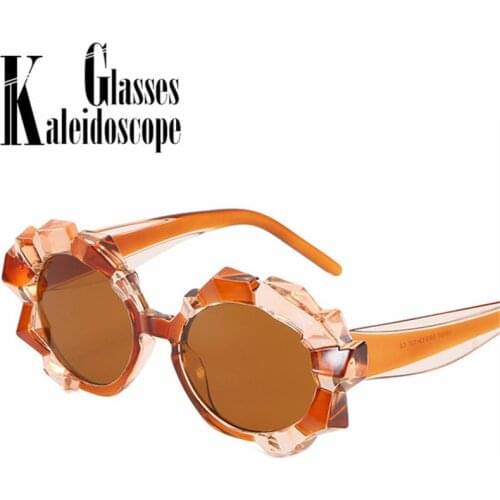 Vintage Round Sunglasses Women Men Luxury Brand Designer Irregular Sun Glasses Male Female Fashion Bump Frame Eyeglasses UV400