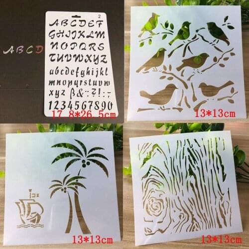 4 pcs/set Templates Stencil Openwork Painting Template Embossing Accessories Sjablonen For Scrapbooking Reusable