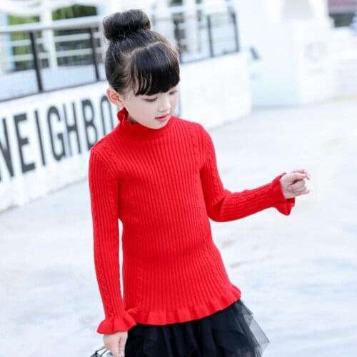 Spring Fall Winter Baby Toddler Teen Children Clothes Girls Pullover Sweater Long Sleeve Kids Knitted Sweaters Tops JW4989