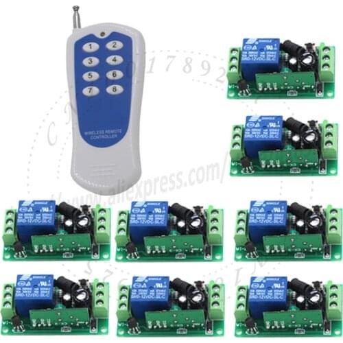 DC 12V 10A 8CH RF Smart Wireless universal remote control garage door switch System, 1 Transmitters +8 Receiver SKU: 5106