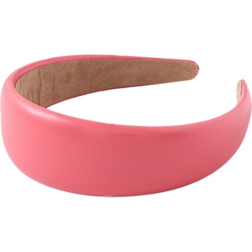 High Quality PU Headband Women Candy Color Leather Hair Hoop Make Up rezinki For Girl Hair Vintage Headdress