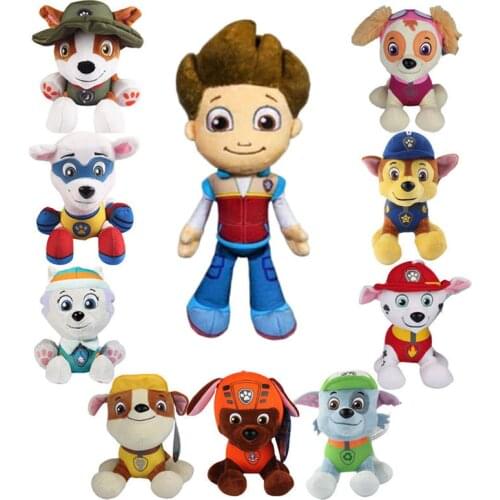 1pc Genuine Paw Patrol 18cm Tang style Stuffed Plush Toy Ryder Everest Tracker Robot Gift Doll Boys girls Birthday Party gift